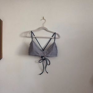 Blue conductor striped Swim Top